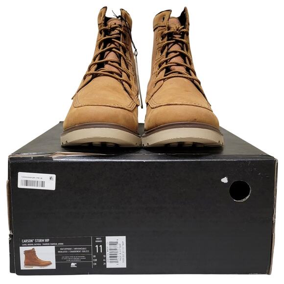 Sorel Men Carson Storm Waterproof Ankle Combat Boots Size US 11 Camel Brown - Picture 7 of 7